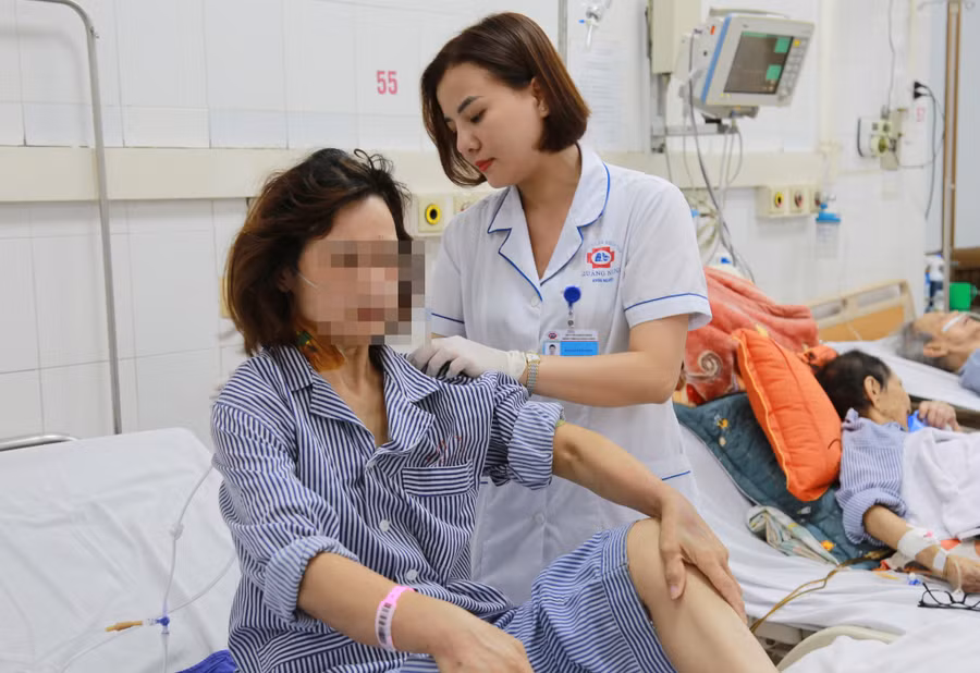 Bệnh nhân K. đang điều trị tại bệnh viện. Ảnh: BVCC.