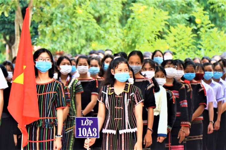 Học sinh Trường Phổ thông dân tộc Nội trú Ba Vì (Hà Nội). Ảnh: Kiều Anh