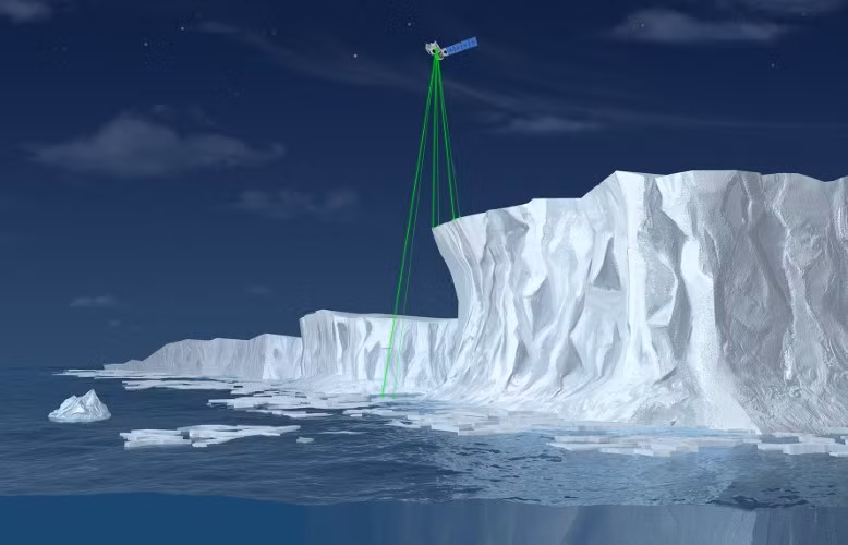 ICESat-2 trang bị hệ thống laser giúp đo độ dày của băng.