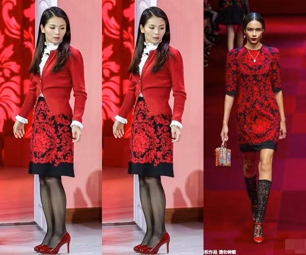 Trong chiếc váy họa tiết hoa nổi bật của Dolce & Gabbana, Lưu Đào xinh đẹp và cuốn hút ngỡ ngàng. Dù đã ở tuổi 36 và không sở hữu hình thể nóng bỏng, nhưng Lưu Đào vẫn quyến rũ chẳng kém nàng mẫu.
