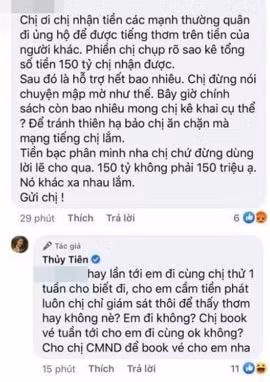 Nữ ca sĩ đáp trả khi antifan yêu cầu sao kê số tiền 150 tỷ cứu trợ miền Trung. Ảnh FBNV.