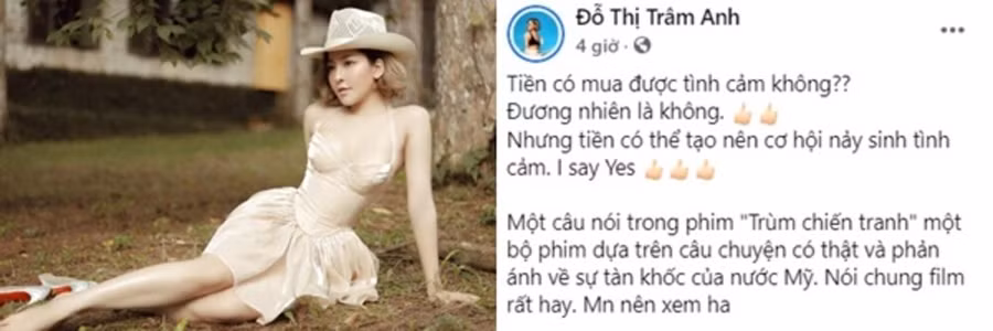 Hotgirl Trâm Anh gây tranh cãi khi nói "tiền làm nảy sinh tình cảm" ảnh 1