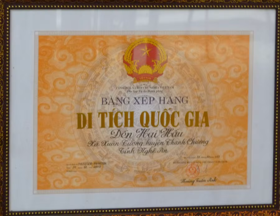 Đền Hai Hầu - nơi thờ cha con Tế tửu Nguyễn Phùng Thời được công nhận di tích quốc gia năm 2014. Đền Hai Hầu - nơi thờ cha con Tế tửu Nguyễn Phùng Thời được công nhận di tích quốc gia năm 2014.