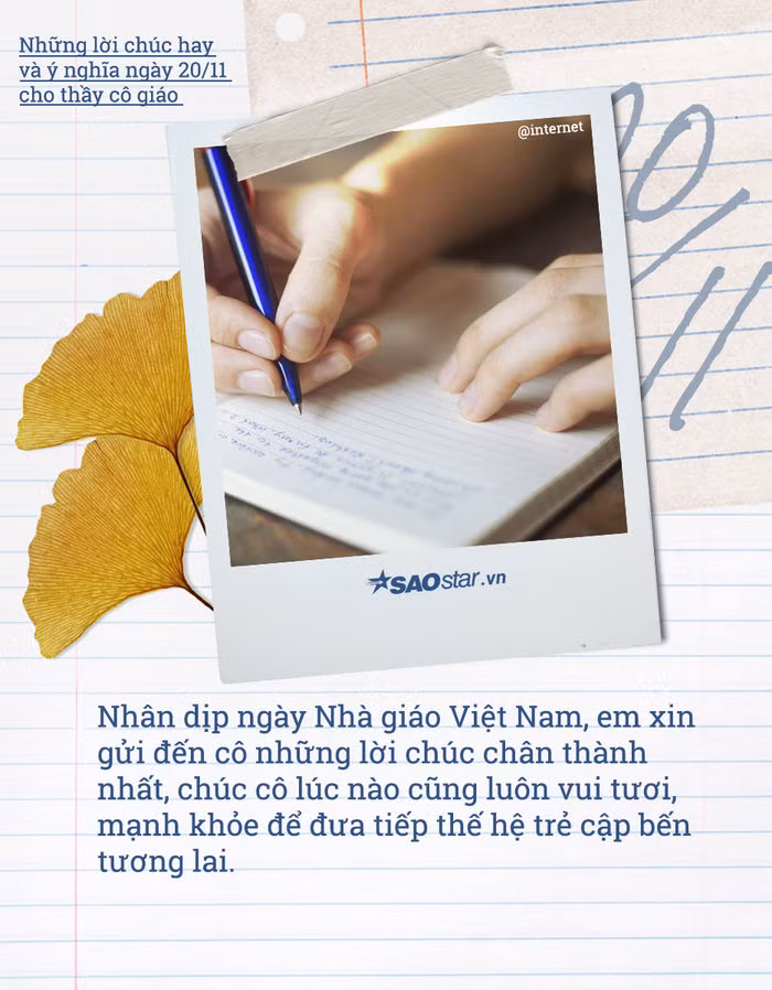 Những lời chúc hay và ý nghĩa ngày 20/11 cho thầy cô giáo ảnh 1