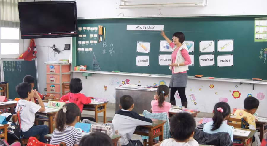 Một tiết học tiếng Anh của học sinh Trung Quốc.