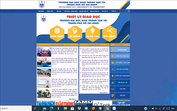 Chiều 2/4, trên Website của Trường ĐH Giao thông Vận tải TP Hồ Chí Minh vẫn chưa đăng đề án tuyển sinh riêng.
