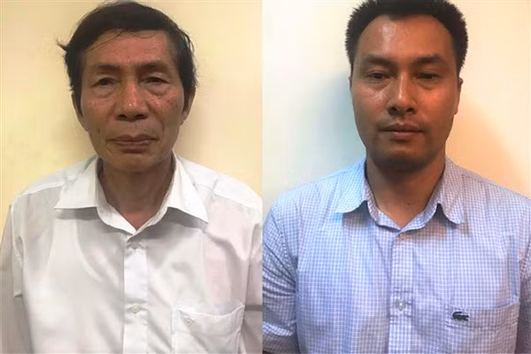 Bị can Lâm Chí Quang (trái) và Nguyễn Mạnh Chung. Ảnh: Bộ Công an