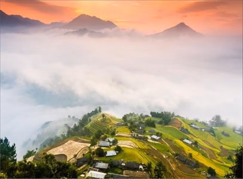 Cảnh đẹp Tây Bắc minh họa cho bài thơ Tiếng hát con tàu của Chế Lan Viên. Ảnh: INT