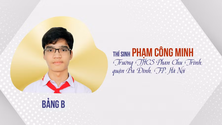 Thí sinh đạt giải Nhất bảng B.