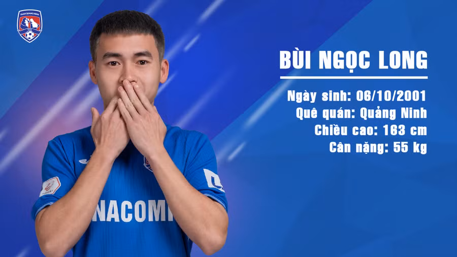 Thông tin về Ngọc Long trên trang web Quangninhfc.vn ngày 5/3/2021.