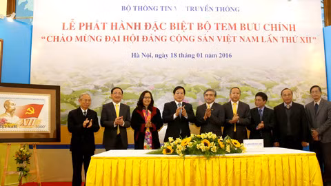 mẫu tem, đại hội Đảng 12, phát hành mẫu tem, đại hội Đảng 12, phát hành