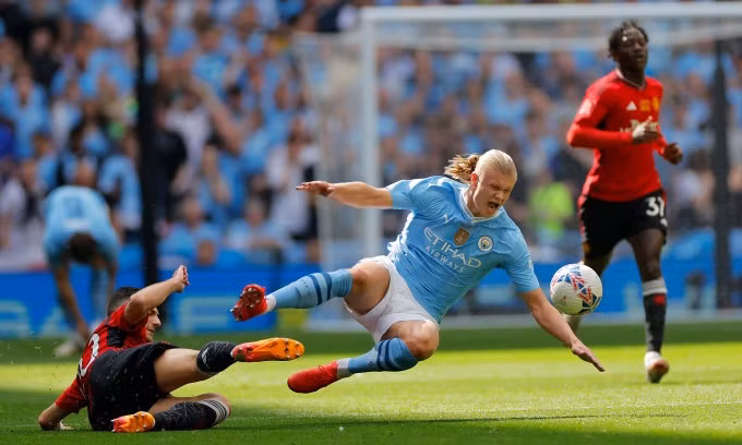 Erling Haaland tịt ngòi trận chung kết FA Cup giữa Man City và Man Utd tối 25/5.