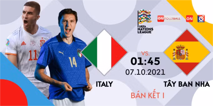 Trận bán kết 1 là cuộc so tài giữa Italia và Tây Ban Nha.