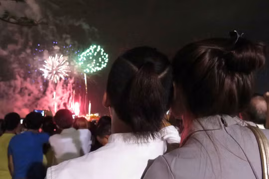  Đôi tình nhân cùng ngắm pháo hoa 