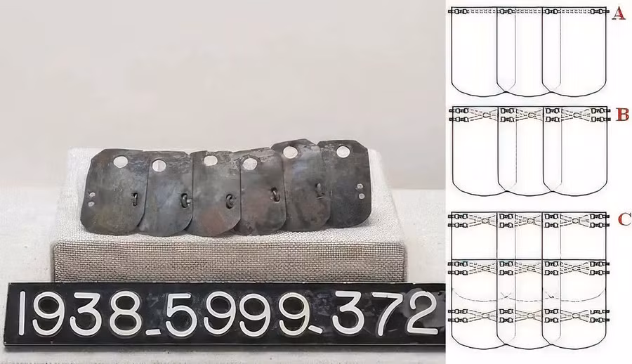 Một đoạn thiết giáp vảy thuộc thế kỷ IV TCN được tìm thấy trong tàn tích văn minh Hy Lạp - La Mã. Ảnh: Thecollector