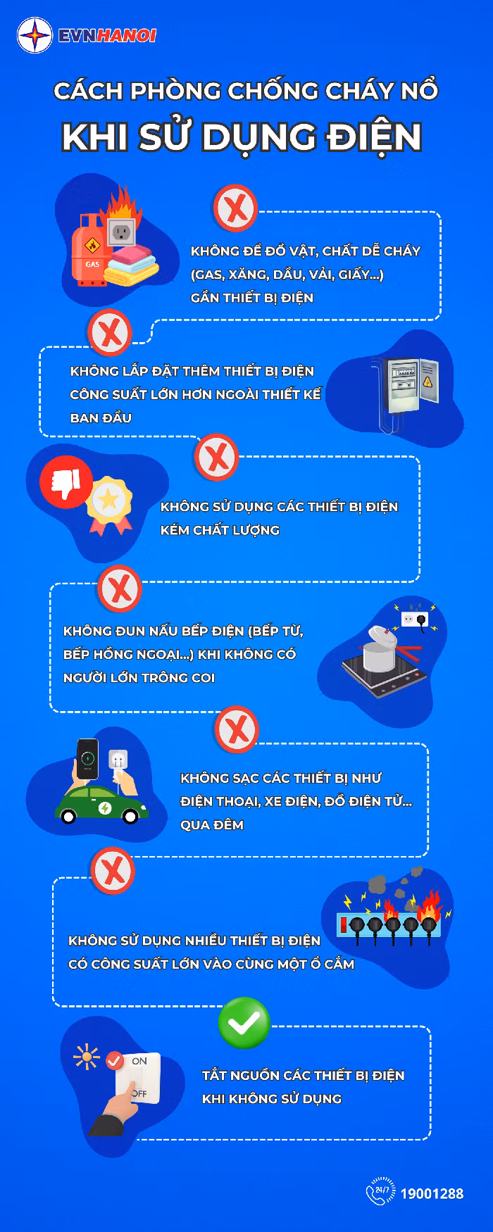 EVNHANOI khuyến cáo sử dụng điện an toàn sau vụ hỏa hoạn tại Cầu Giấy