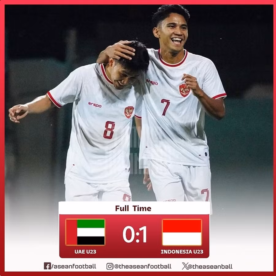 U23 Indonesia bất ngờ hạ U23 UAE 1-0 ở trận giao hữu trước thềm giải U23 châu Á 2024. U23 Indonesia bất ngờ hạ U23 UAE 1-0 ở trận giao hữu trước thềm giải U23 châu Á 2024.