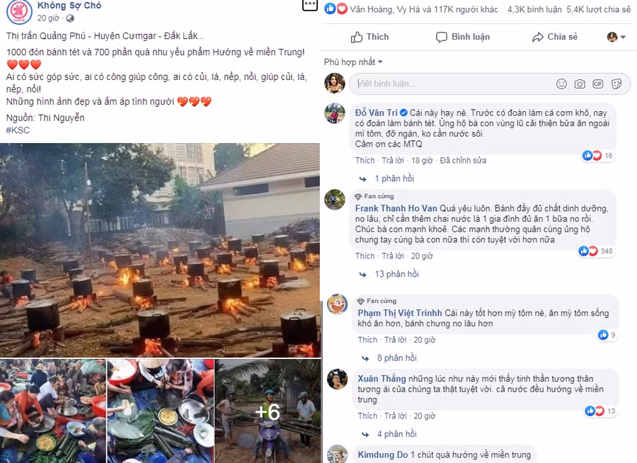 Dưới hình ảnh đăng tải, nhiều bạn đọc ủng hộ, chia sẻ: "Những lúc như này thấy tinh thần tương thân tương ái thật tuyệt vời. Cả nước đều hướng về miền Trung".
