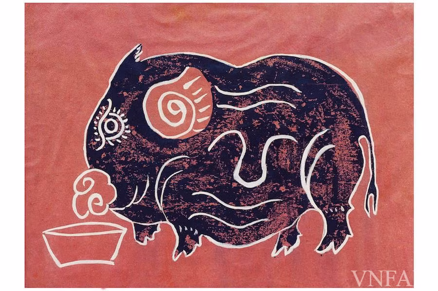 'Lợn độc' – Tranh Kim Hoàng. 'Lợn độc' – Tranh Kim Hoàng.