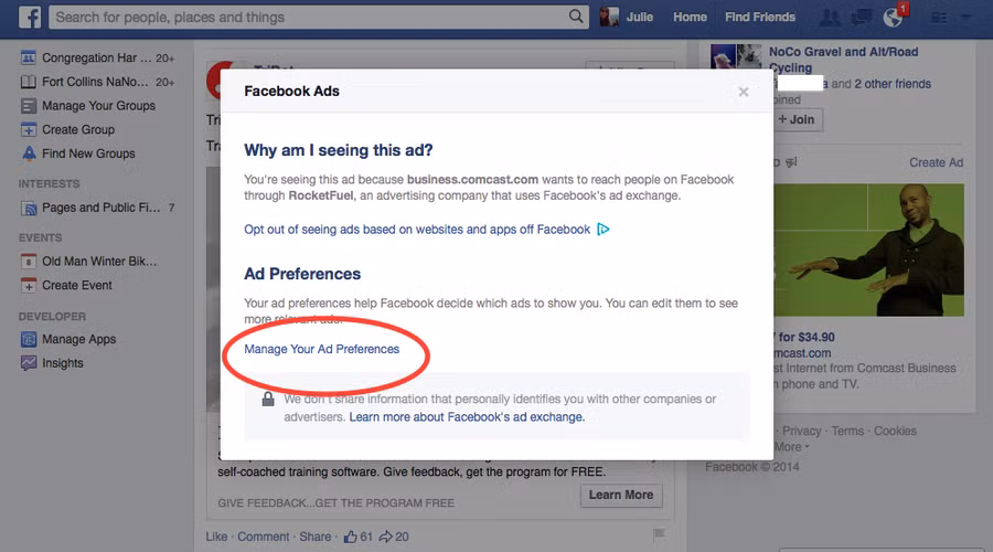 Trang Ad Preferences hiển thị, click vào Quản lý tùy chọn quảng cáo của bạn/ Manage Your Ad Preferences Trang Ad Preferences hiển thị, click vào Quản lý tùy chọn quảng cáo của bạn/ Manage Your Ad Preferences