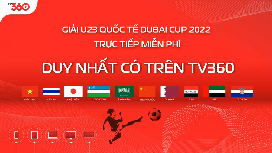 Việt Nam đã có bản quyền truyền hình U23 Dubai Cup