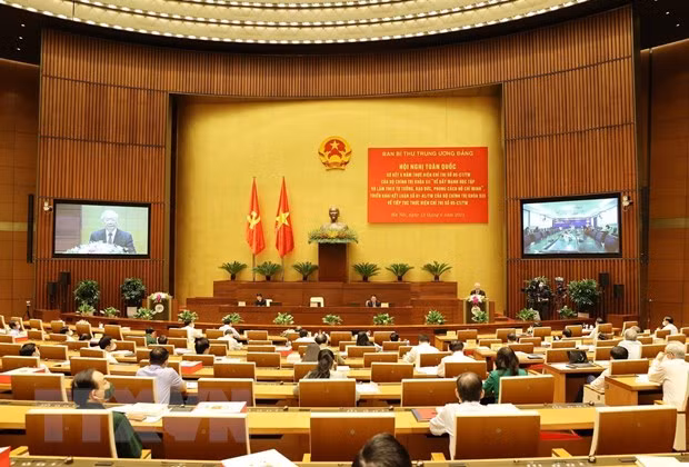Tổng Bí thư Nguyễn Phú Trọng phát biểu chỉ đạo hội nghị. (Ảnh: Trí Dũng/TTXVN)