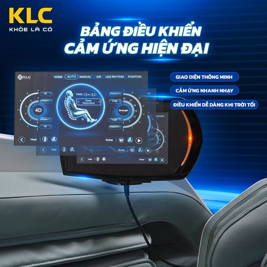 Lựa chọn liệu trình massage phù hợp với cơ thể qua bảng điều khiển.