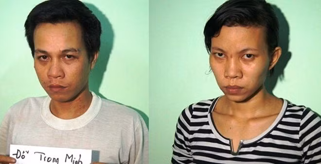 Đôi vợ chồng "hờ" Minh - Trang tại cơ quan công an. Ảnh: H. Thu. Đôi vợ chồng