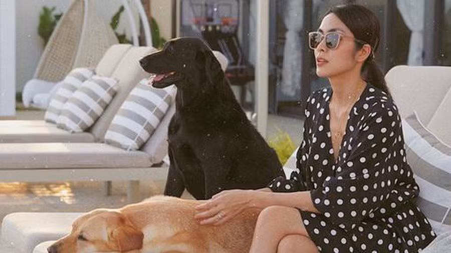 Nói về mặc đẹp thì không thể không nhắc đến Hà Tăng, người truyền cảm hứng cho các chị em U30. Nếu bạn chưa biết mặc gì vừa nhẹ nhàng, vừa thanh lịch, mát mẻ thì hãy cứ học Hà Tăng diện mẫu váy chấm bi đơn giản nhưng xinh xẻo như cô là được, đừng quên đeo thêm một chiếc vòng cổ nhỏ xinh để style thêm phần hút mắt. Với các bạn không thích màu tối có thể chọn màu sáng cũng được nhé. 