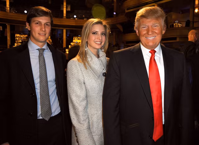 Tổng thống Mỹ Donald Trump cùng con gái và con rể (Ảnh: FilmMagic)