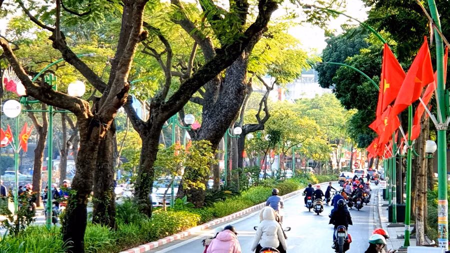 Đường Thanh niên tấp nập người qua lại.