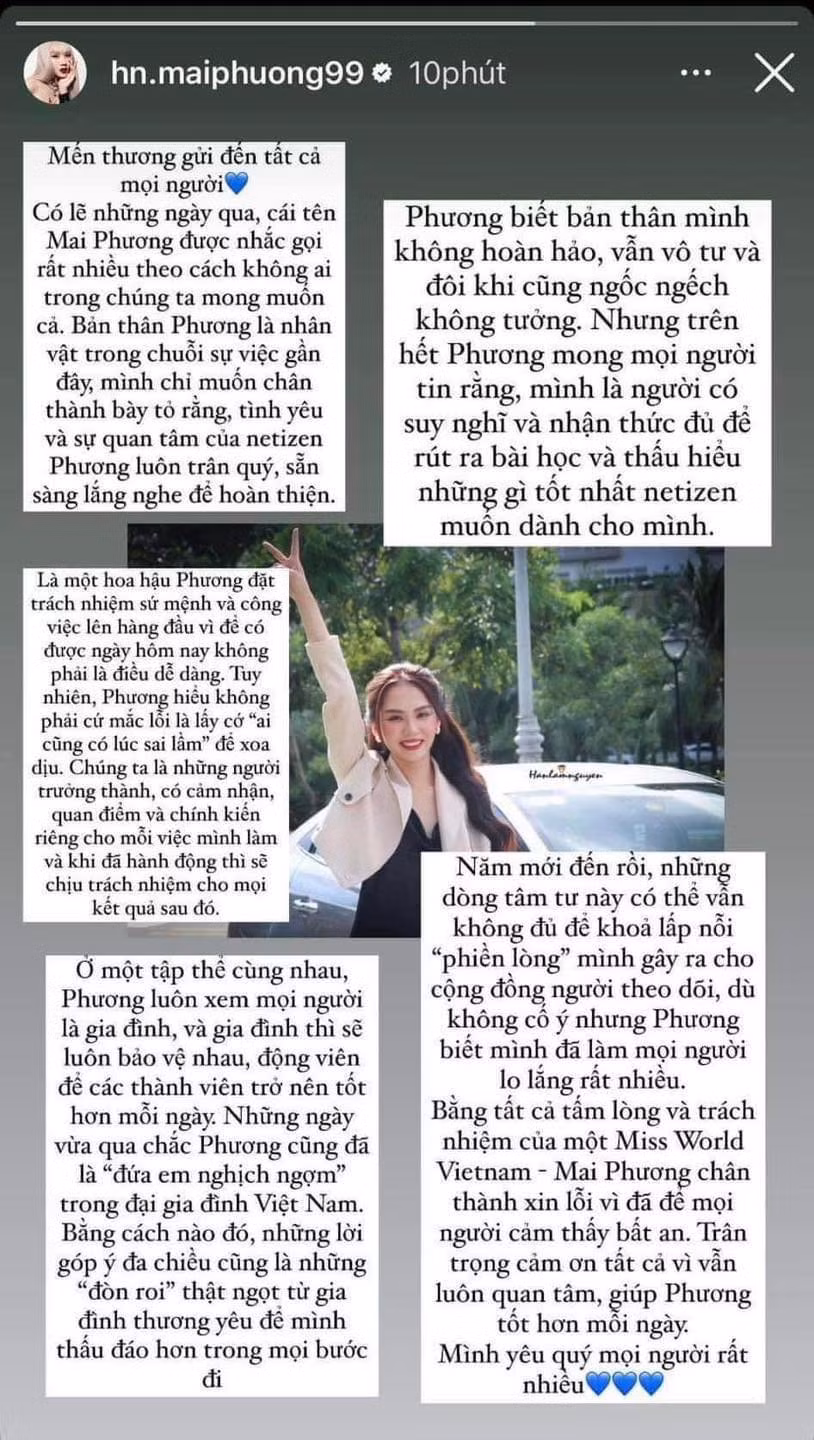 Tâm thư chia sẻ của Hoa hậu Mai Phương. Tâm thư chia sẻ của Hoa hậu Mai Phương.