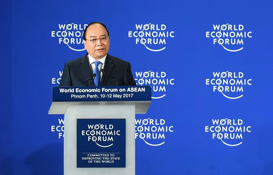 Thủ tướng Nguyễn Xuân Phúc phát biểu tại phiên khai mạc WEF-ASEAN. Ảnh: VGP