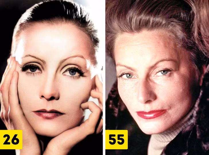 Greta Garbo (26 và 55 tuổi)