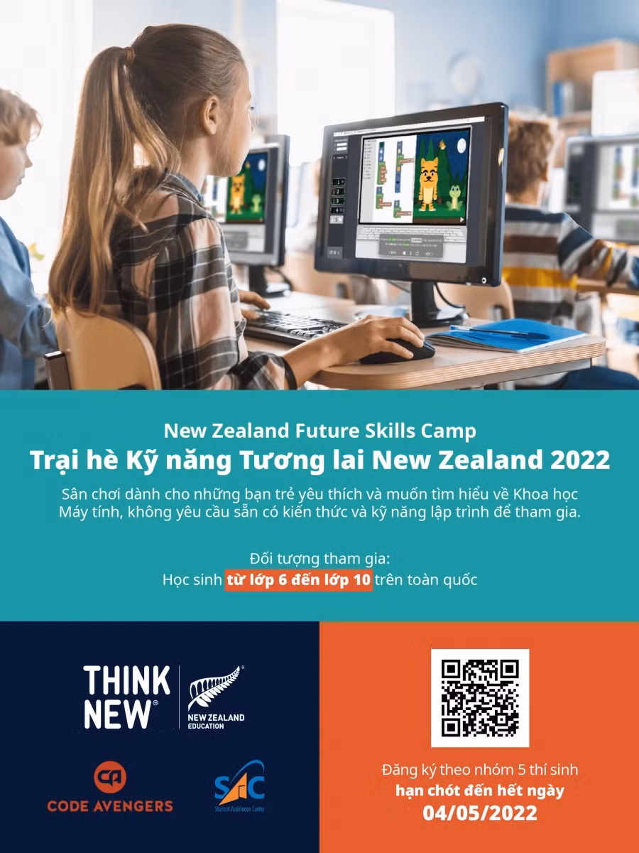 Việc đăng ký tham gia “Trại hè kỹ năng tương lai New Zealand 2022” là hoàn toàn miễn phí.