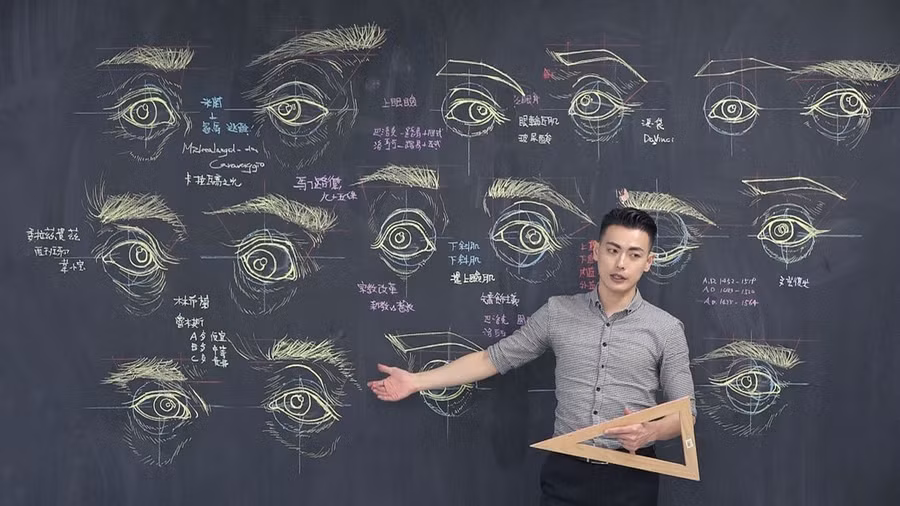 Những bức vẽ giải phẫu người trên bảng đen thực sự khiến người kinh ngạc.