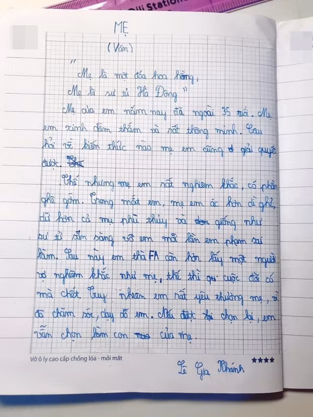 Chết cười bài văn tả mẹ bằng "ngôn ngữ chất và đắt nhất" của cậu bé lớp 4 ảnh 2