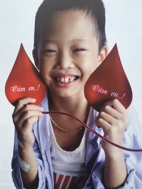 Lời cảm ơn các bệnh nhi gửi đến người hiến máu