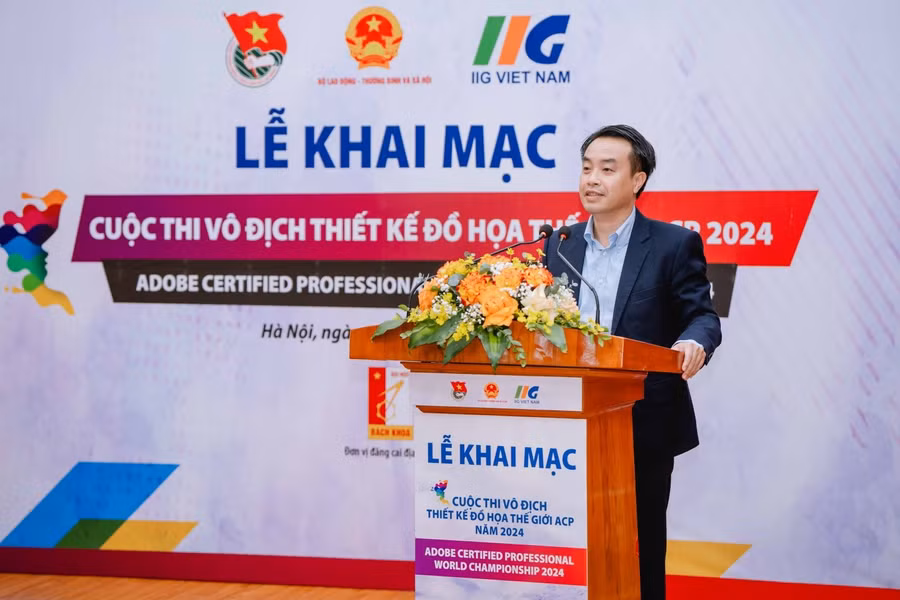 Giám đốc Trung tâm Phát triển Khoa học công nghệ và Tài năng trẻ Nguyễn Thiên Tú phát biểu tại chương trình. Giám đốc Trung tâm Phát triển Khoa học công nghệ và Tài năng trẻ Nguyễn Thiên Tú phát biểu tại chương trình.