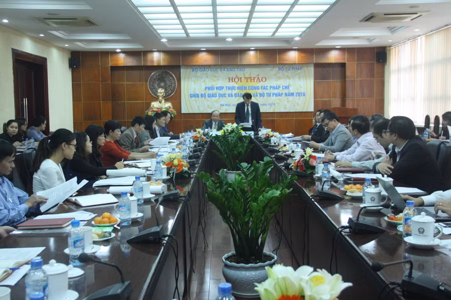 Hội thảo phối hợp thực hiện công tác pháp chế giữa Bộ GD&ĐT và Bộ Tư pháp năm 2016