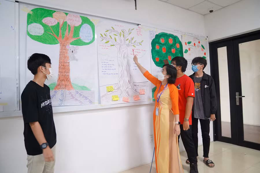 Lớp học Đổi mới sáng tạo và khởi nghiệp tại Trường Đại học Công Thương TPHCM. Ảnh: HUIT