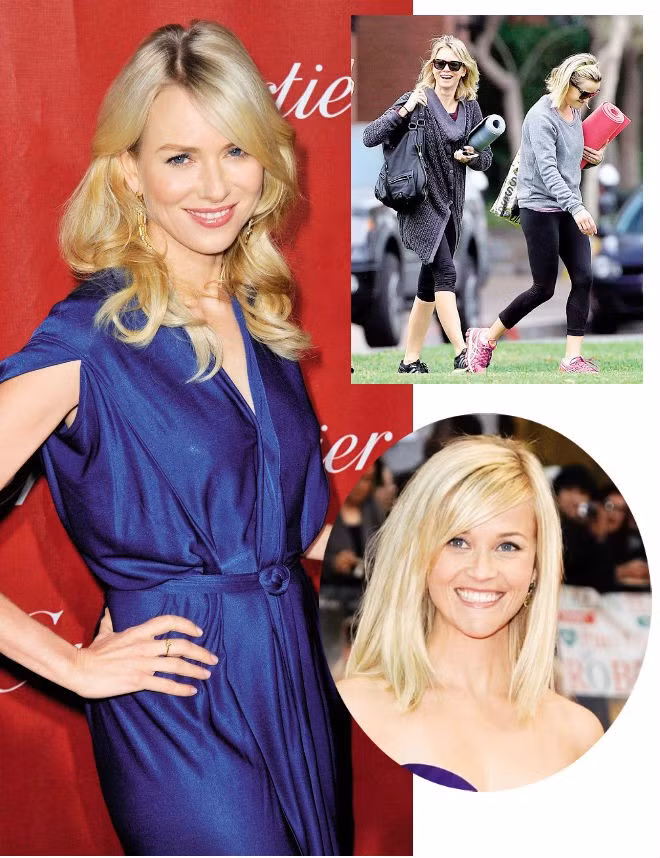 Naomi Watts – Reese Witherspoon: Năm 2012, Reese Witherspoon gửi cho Naomi Watts một lá thư bày tỏ lòng ngưỡng mộ với vai diễn của Naomi trong phim The Impossible. Kể từ đó, hai người dần trở nên thân thiết với nhau. Vào đầu năm nay, các tay săn ảnh đã chụp được ảnh Naomi Watts và Reese Witherspoon sánh bước bên nhau và cặp thảm tập yoga dưới cánh tay khi đến phòng tập ở khu vực Brentwood, thành phố Los Angeles, Mỹ.