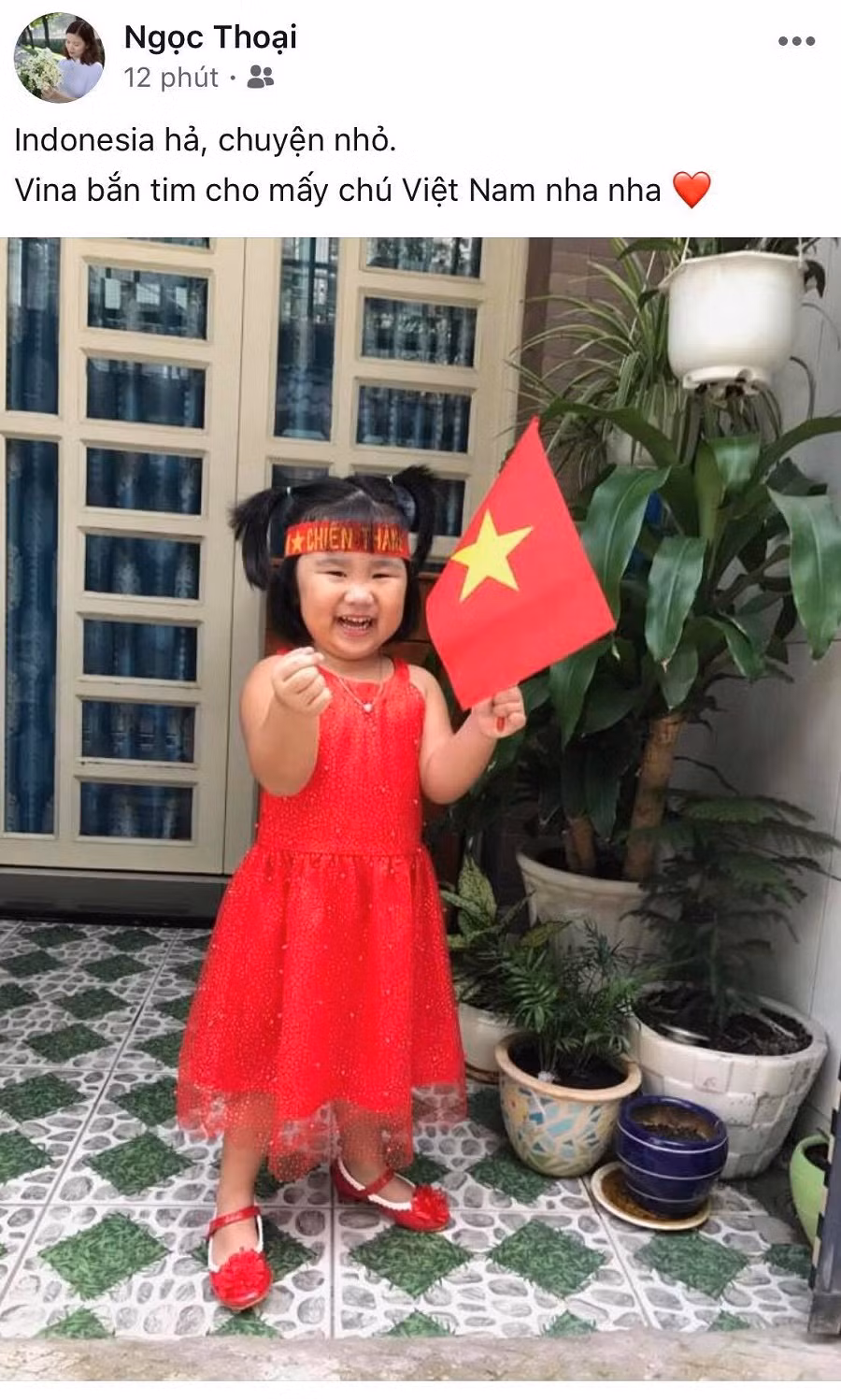 Em bé gửi lời chúc tới U22 Việt Nam