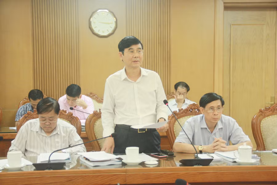 Ông Nguyễn Bạch Đằng, Phó Cục Trưởng Cục An ninh chính trị nội bộ (A83), Bộ Công an - ủy viên Ban Chỉ đạo - phát biểu tại cuộc họp