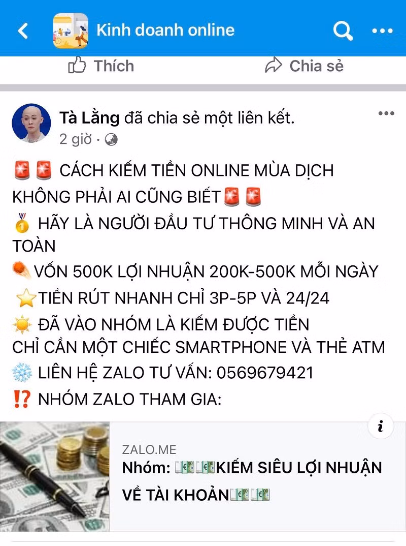 Những lời quảng cáo kinh doanh online 1 vốn 4 lời thế này nhiều nhan nhản trên các trang mạng xã hội.