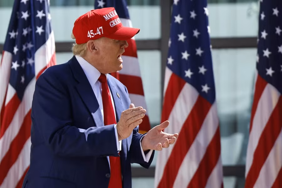 Cựu Tổng thống Donald Trump tham dự một sự kiện tranh cử vào Thứ Ba, ngày 18 tháng 6 năm 2024 tại Racine, bang Wisconsin. Ảnh: AP Cựu Tổng thống Donald Trump tham dự một sự kiện tranh cử vào Thứ Ba, ngày 18 tháng 6 năm 2024 tại Racine, bang Wisconsin. Ảnh: AP