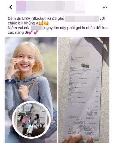 Cửa hàng quần áo gây tranh cãi khi đăng ảnh hóa đơn mua sắm của Lisa. Cửa hàng quần áo gây tranh cãi khi đăng ảnh hóa đơn mua sắm của Lisa.