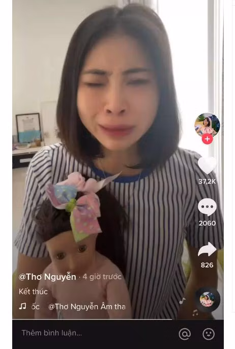 Thơ Nguyễn khóc lóc xin mọi người đừng tẩy chay.