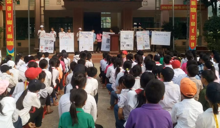 Hiện huyện Tuần Giáo đang duy trì mô hình câu lạc bộ trẻ em gái ở 4 trường học vùng khó.