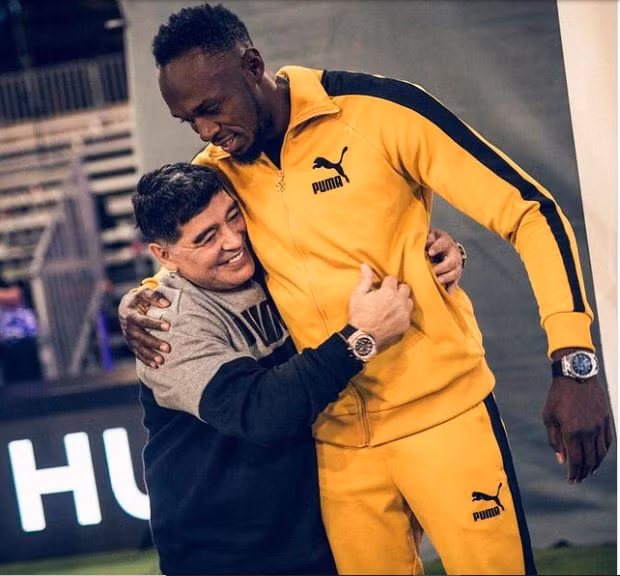 “Tia chớp” Usain Bolt cũng chia sẻ cảm xúc cá nhân, sự ngưỡng mộ với Diego.